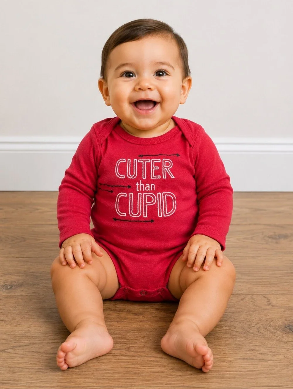 9 Months Boys Valentines Day Long Sleeve Bodysuit